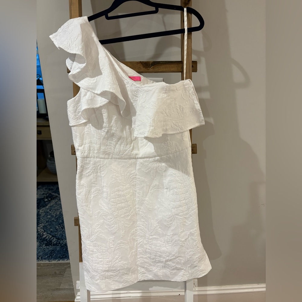 Lilly Pulitzer One Shoulder Romper - White Jacquered